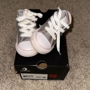 Converse Kids Sneakers - Gray and Pink